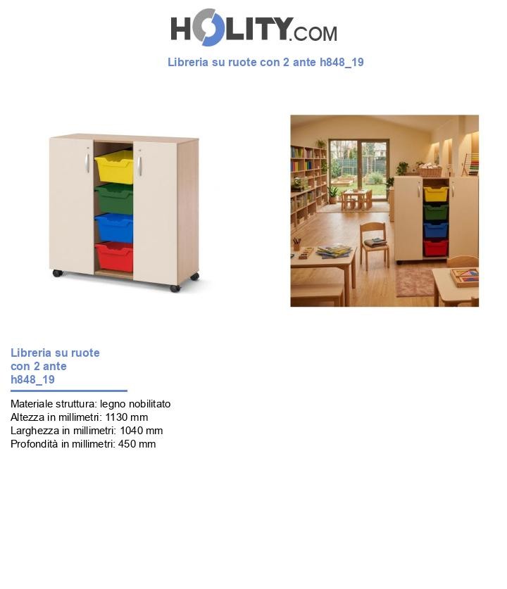 Libreria su ruote con 2 ante h848_19