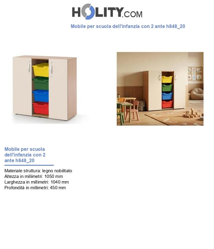 Mobile per scuola dell'infanzia con 2 ante h848_20