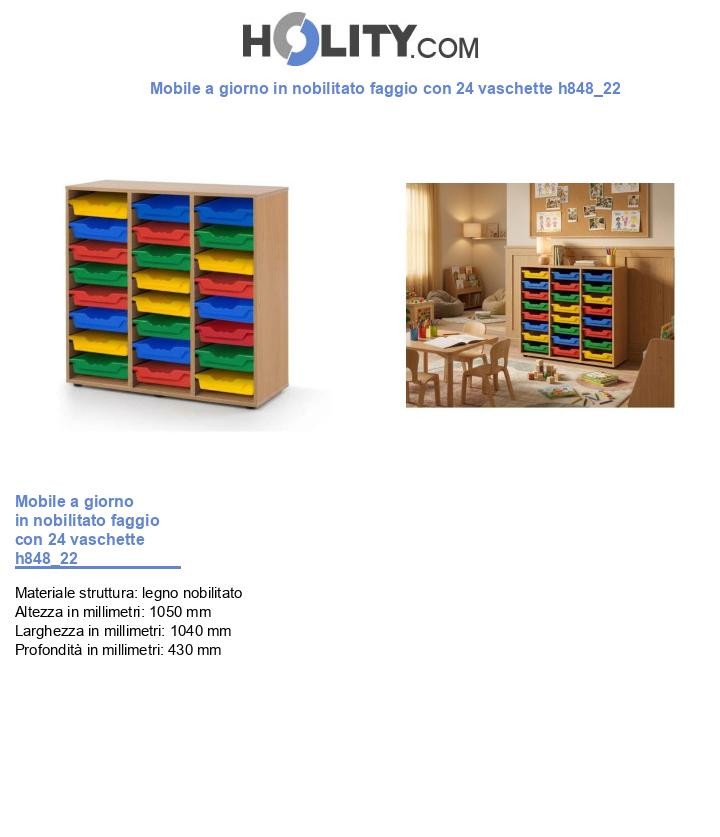 Mobile a giorno in nobilitato faggio con 24 vaschette h848_22