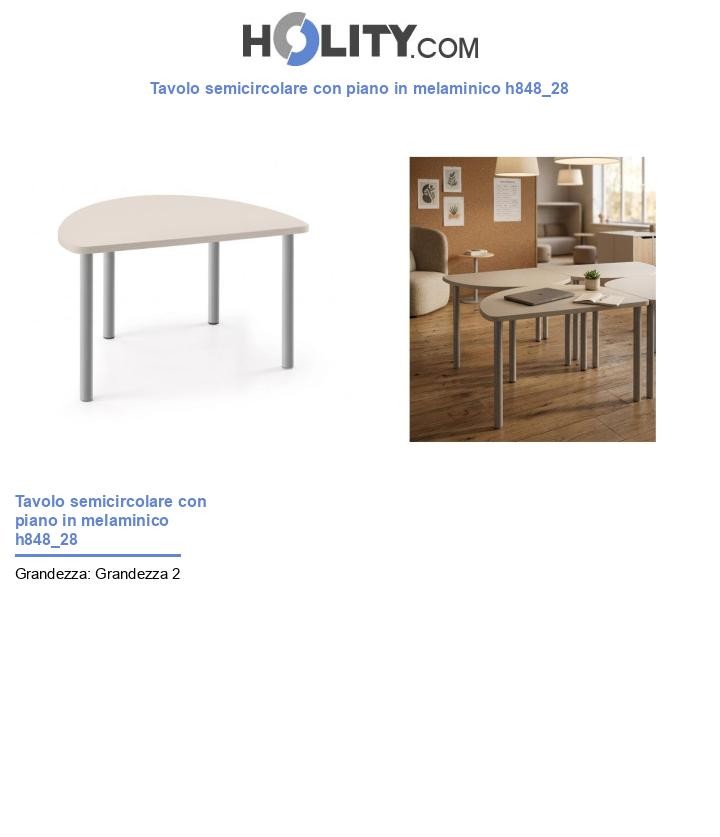 Tavolo semicircolare con piano in melaminico h848_28