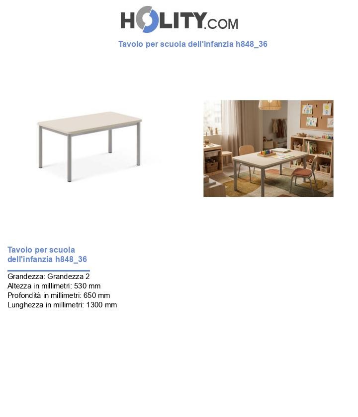 Tavolo per scuola dell'infanzia h848_36