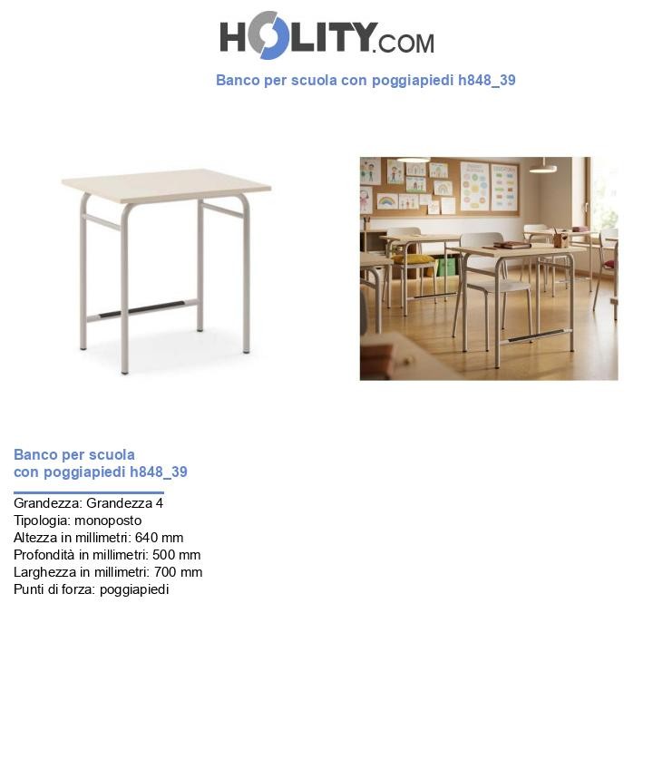 Banco per scuola con poggiapiedi h848_39