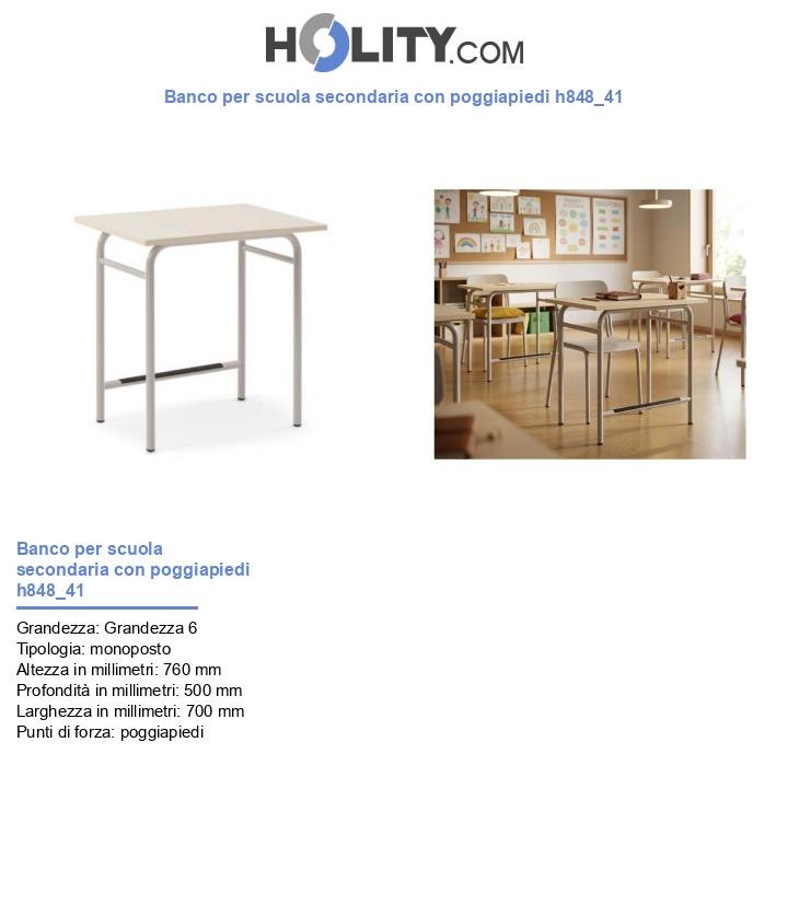 Banco per scuola secondaria con poggiapiedi h848_41