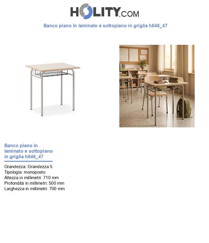 Banco piano in laminato e sottopiano in griglia h848_47