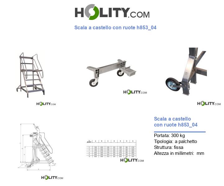 Scala a castello con ruote h853_04