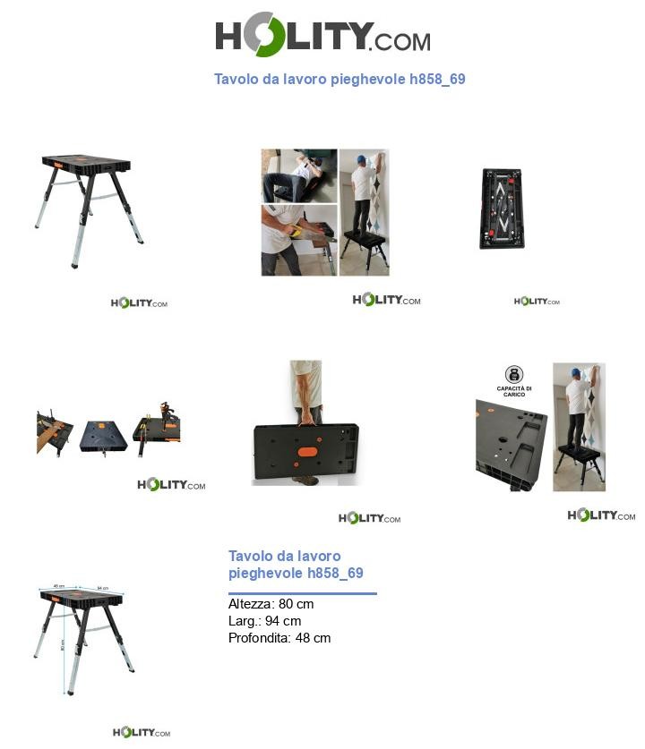 Tavolo da lavoro pieghevole h858_69