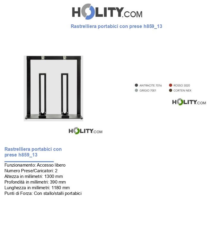 Rastrelliera portabici con prese h859_13