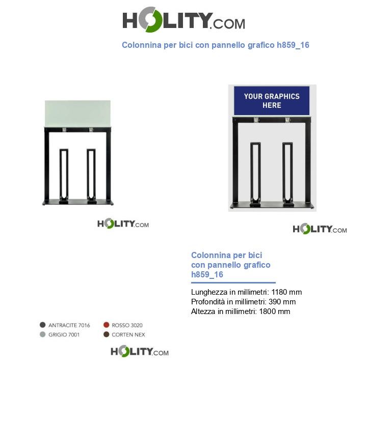 Colonnina per bici con pannello grafico h859_16