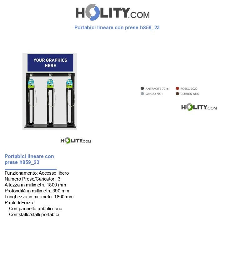 Portabici lineare con prese h859_23