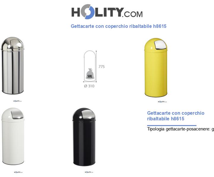 Gettacarte con coperchio ribaltabile h8615