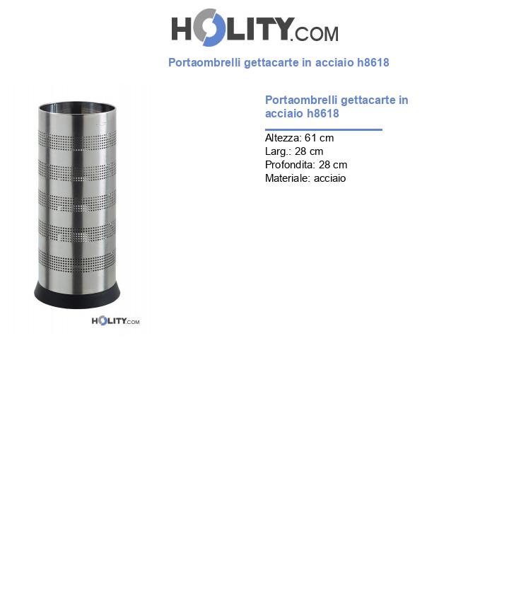 Portaombrelli gettacarte in acciaio h8618