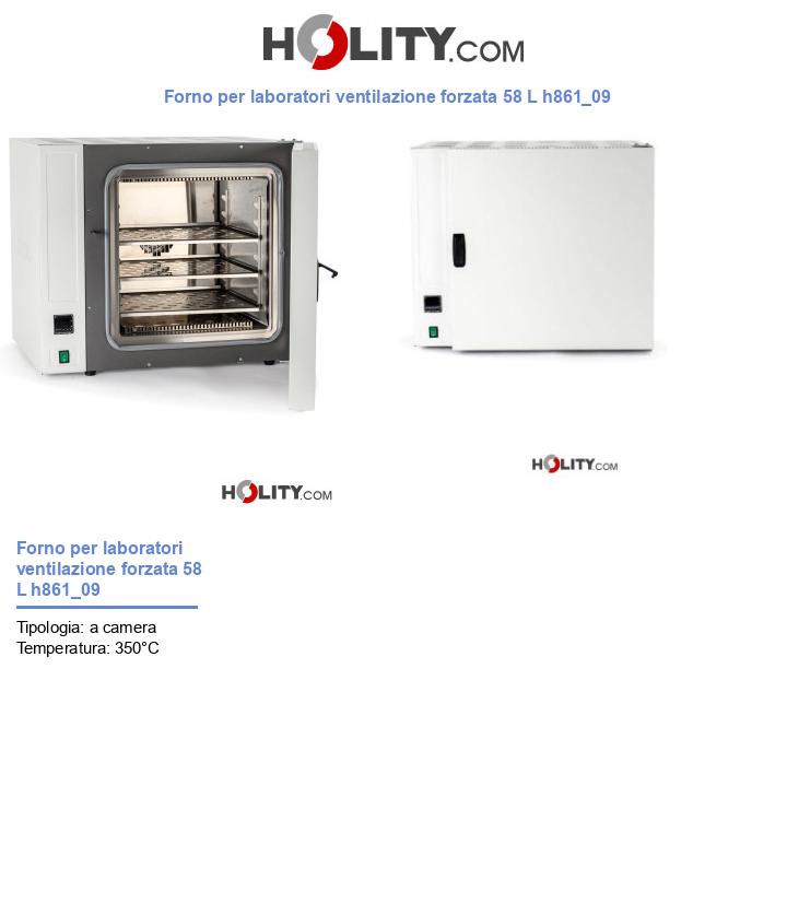 Forno per laboratori ventilazione forzata 58 L h861_09