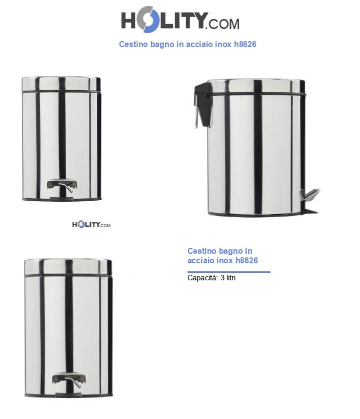 Cestino bagno in acciaio inox h8626