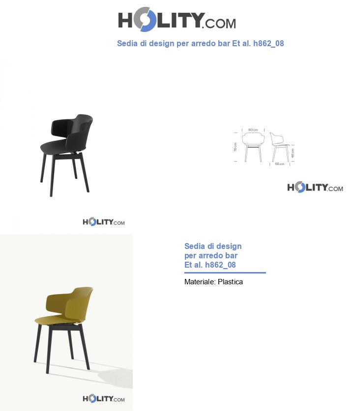 Sedia di design per arredo bar Et al. h862_08