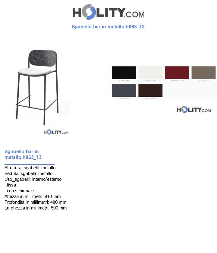 Sgabello bar in metallo h863_13