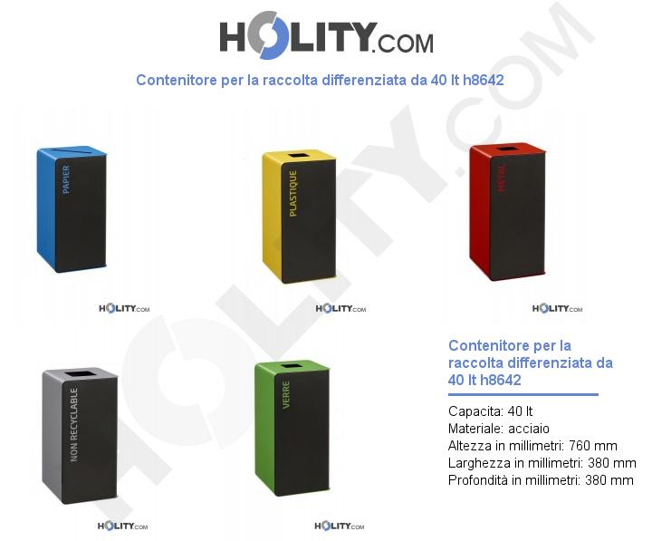 Contenitore per la raccolta differenziata da 40 lt h8642