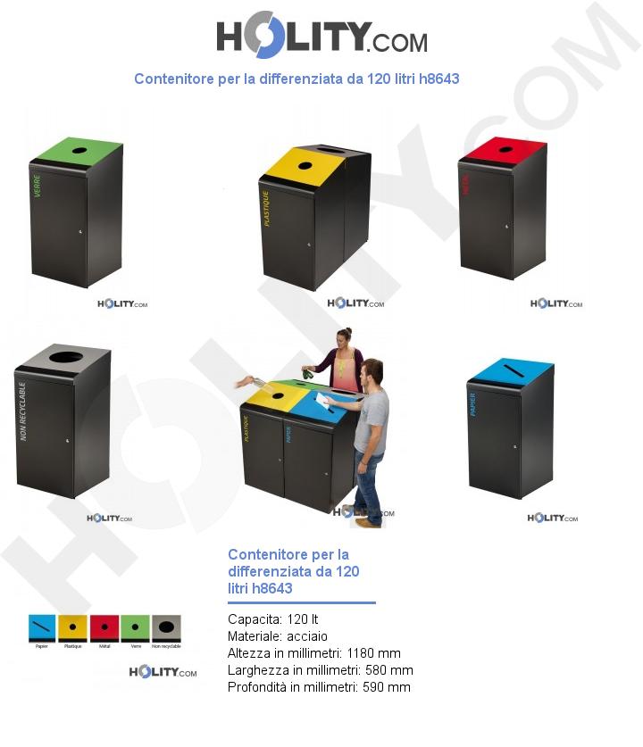 Contenitore per la differenziata da 120 litri h8643