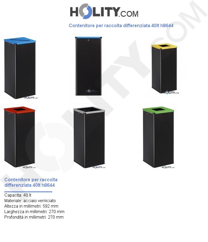 Contenitore per raccolta differenziata 40lt h8644