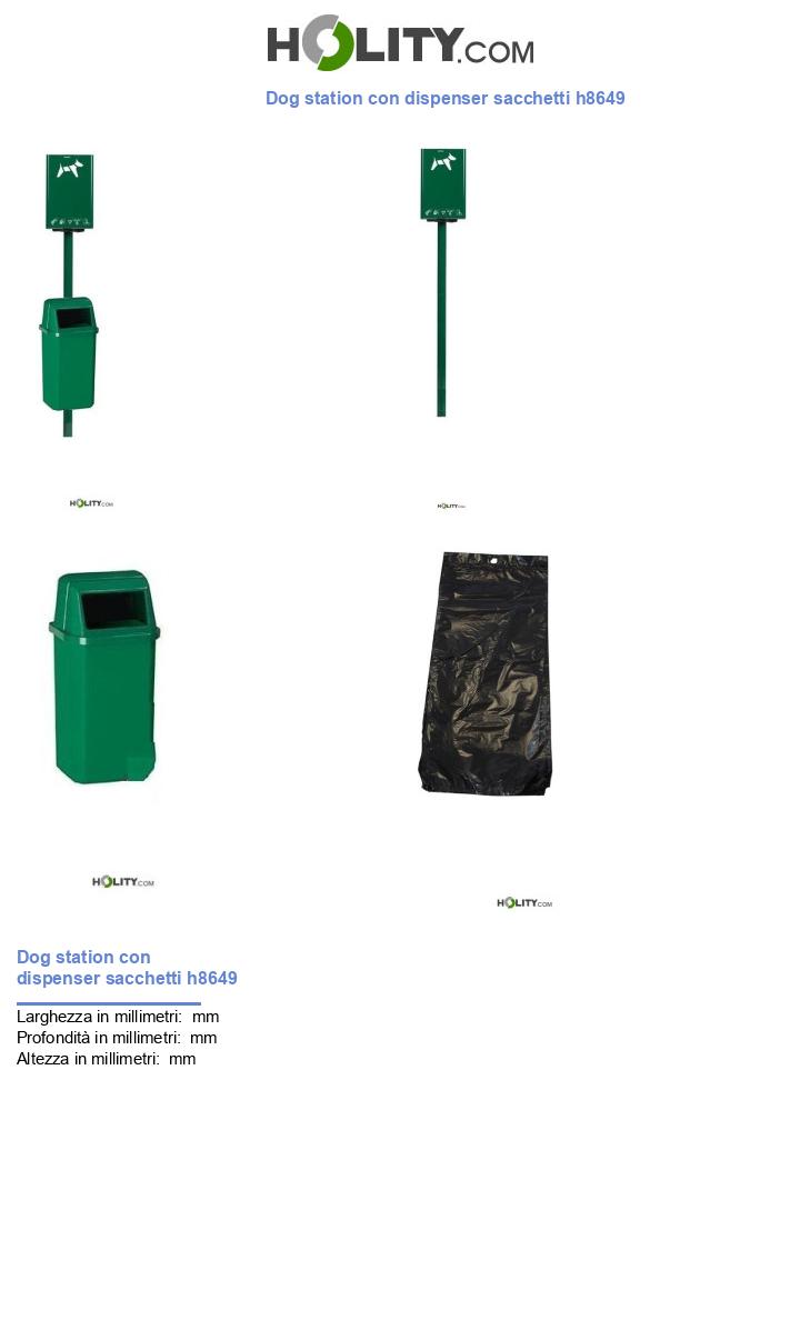 Dog station con dispenser sacchetti h8649