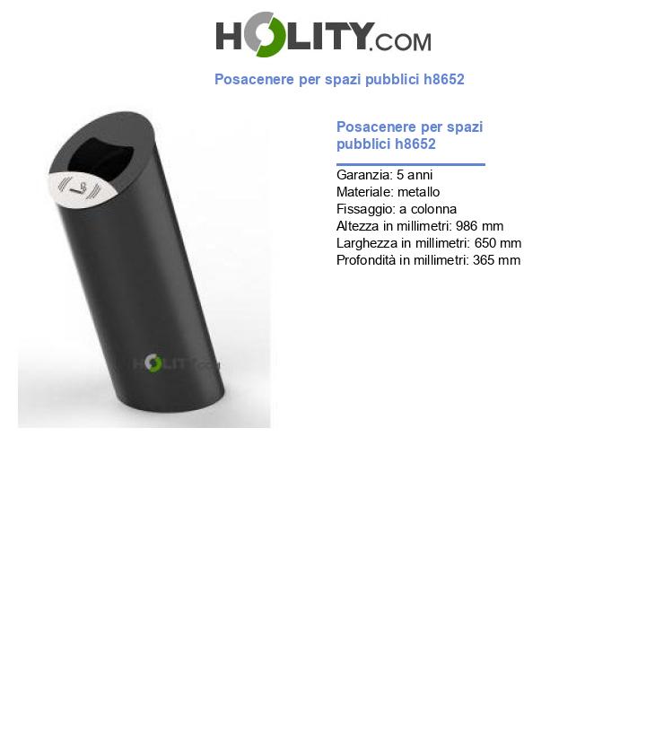 Posacenere per spazi pubblici h8652