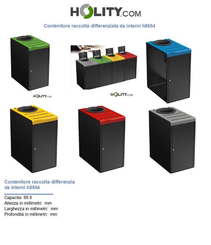 Contenitore raccolta differenziata da interni h8654