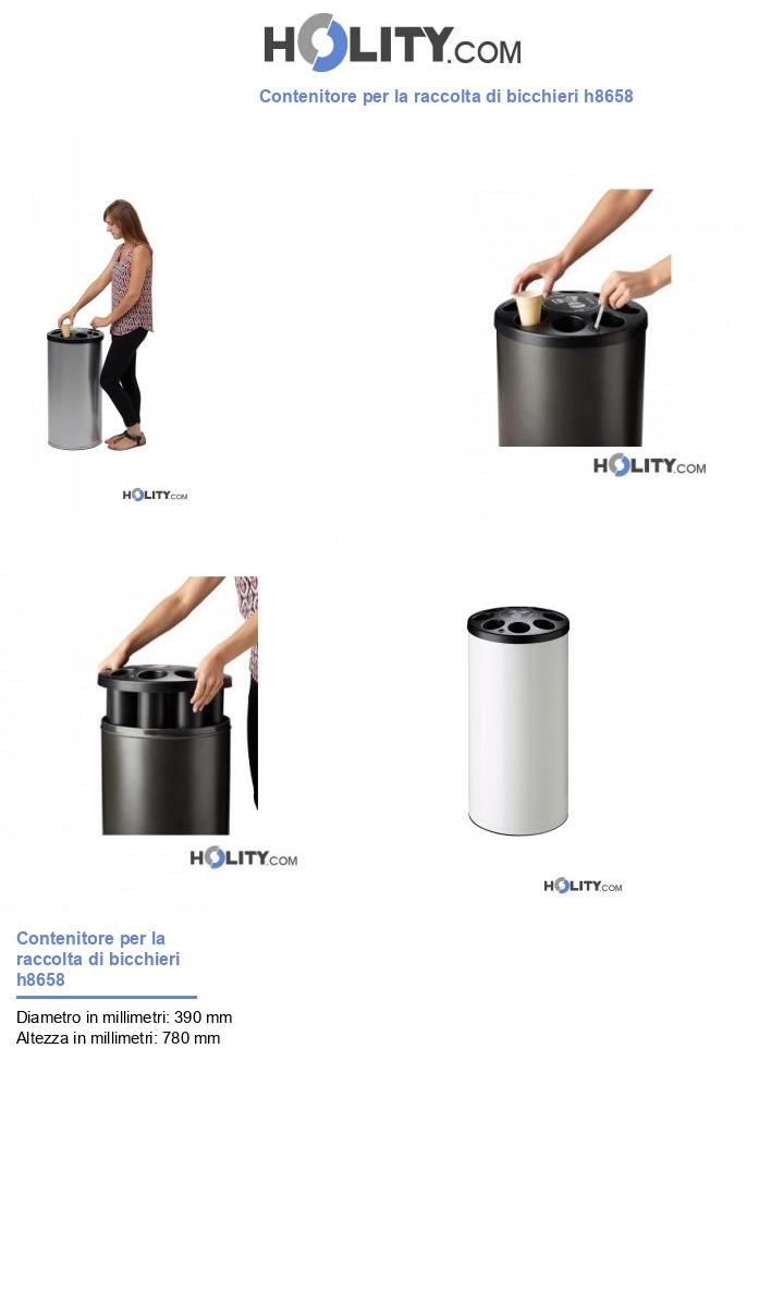 Contenitore per la raccolta di bicchieri h8658