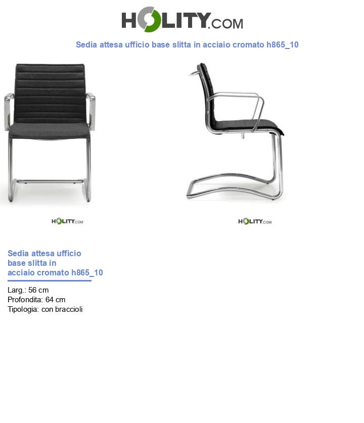 Sedia attesa ufficio base slitta in acciaio cromato h865_10