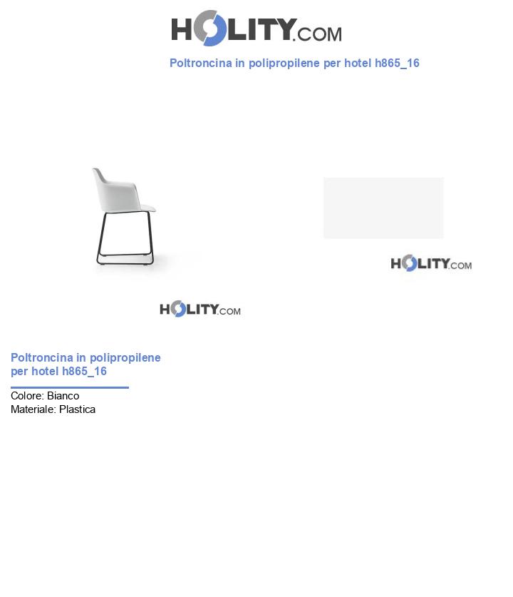 Poltroncina in polipropilene per hotel h865_16