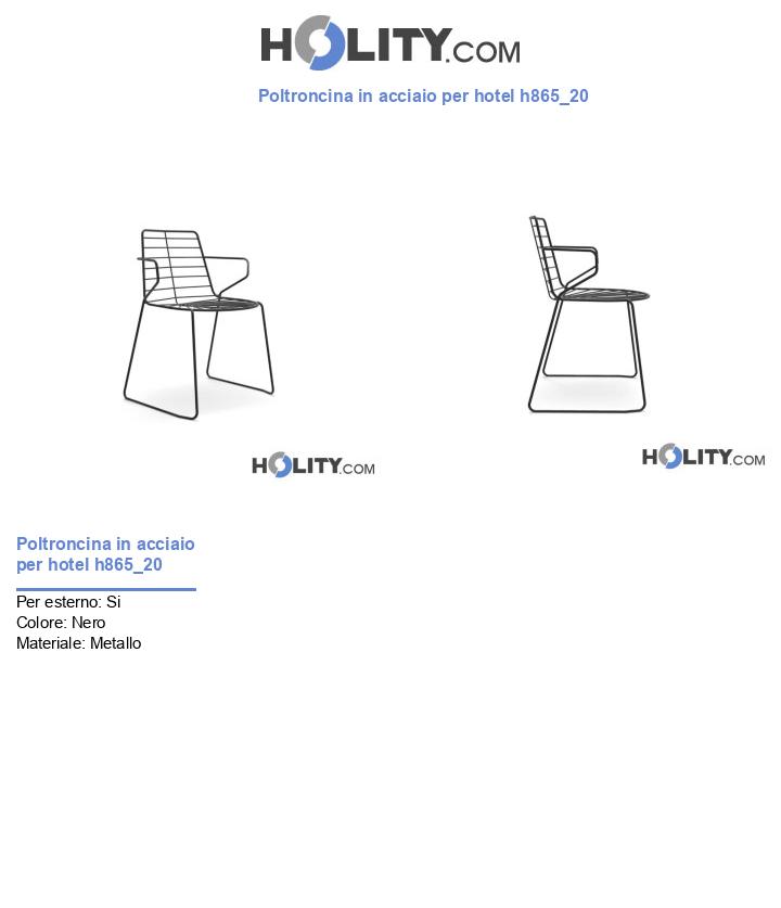 Poltroncina in acciaio per hotel h865_20