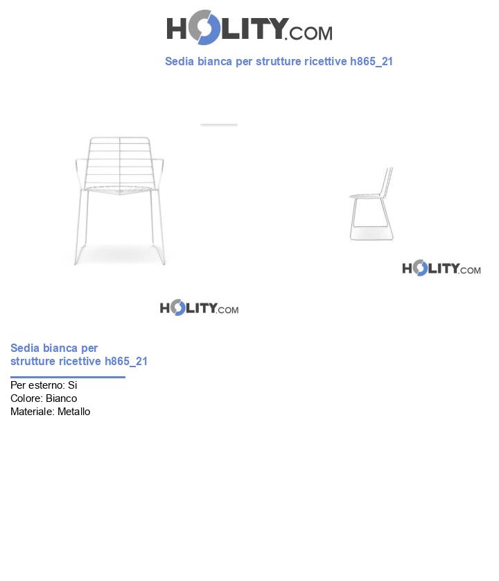 Sedia bianca per strutture ricettive h865_21