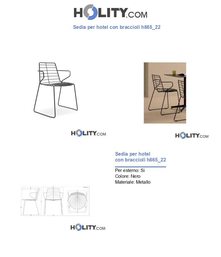 Sedia per hotel con braccioli h865_22
