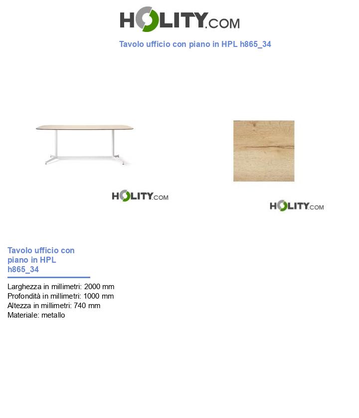 Tavolo ufficio con piano in HPL h865_34