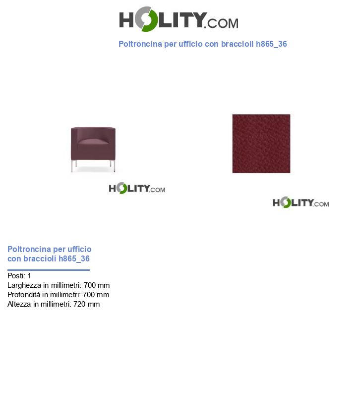 Poltroncina per ufficio con braccioli h865_36