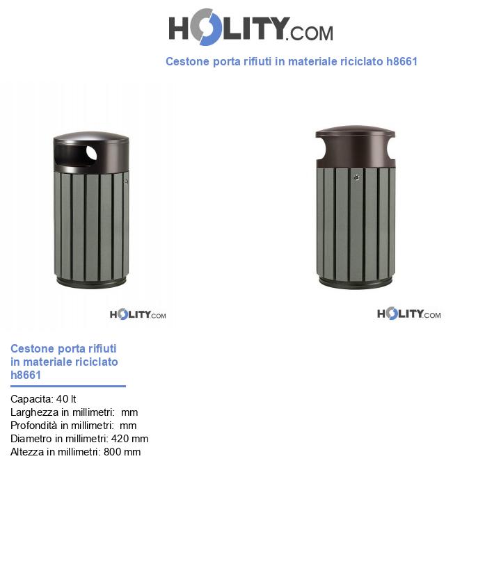 Cestone porta rifiuti in materiale riciclato h8661