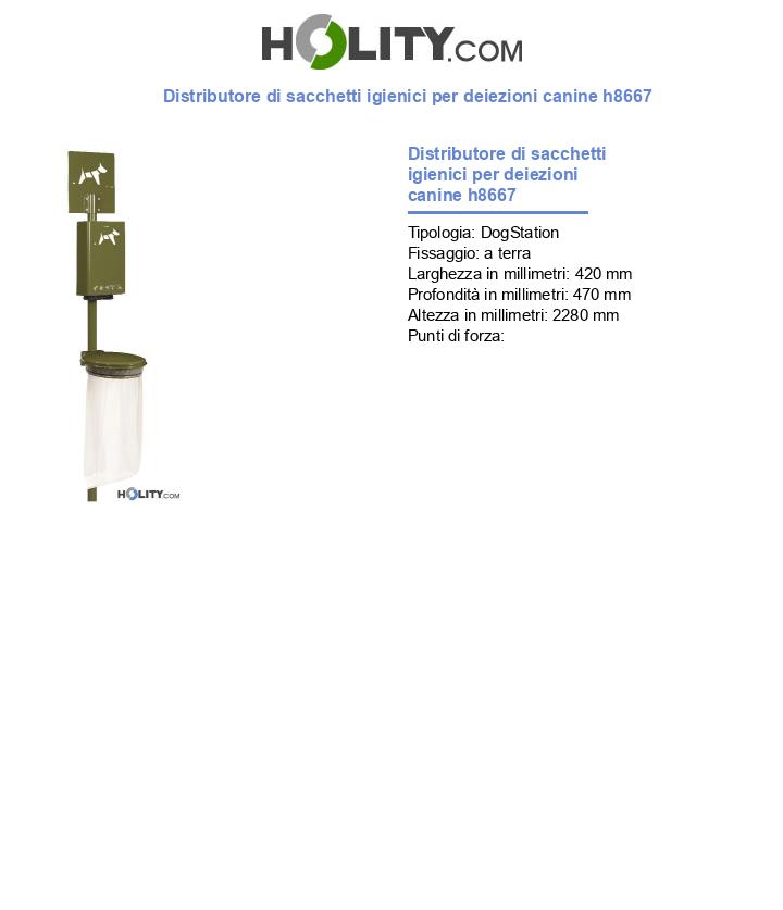 Distributore di sacchetti igienici per deiezioni canine h8667