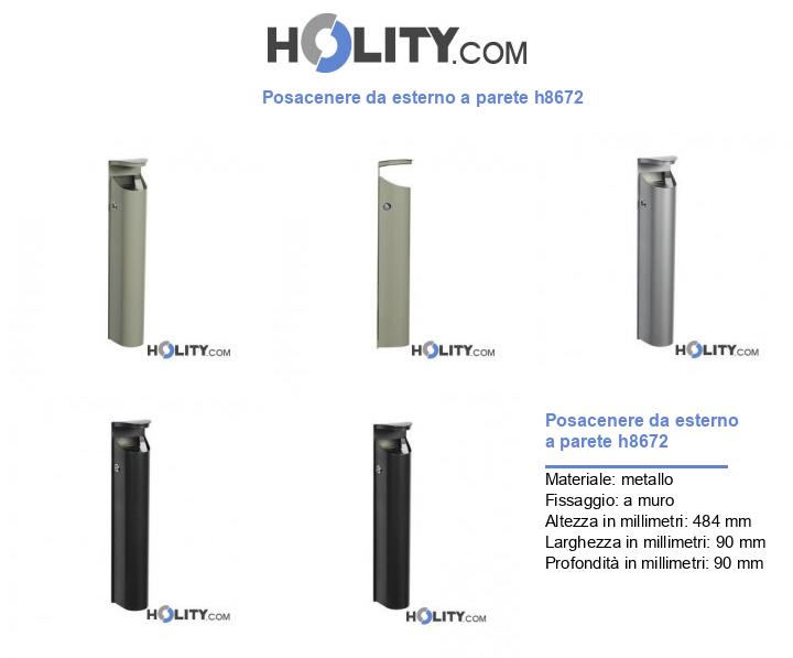 Posacenere da esterno a parete h8672