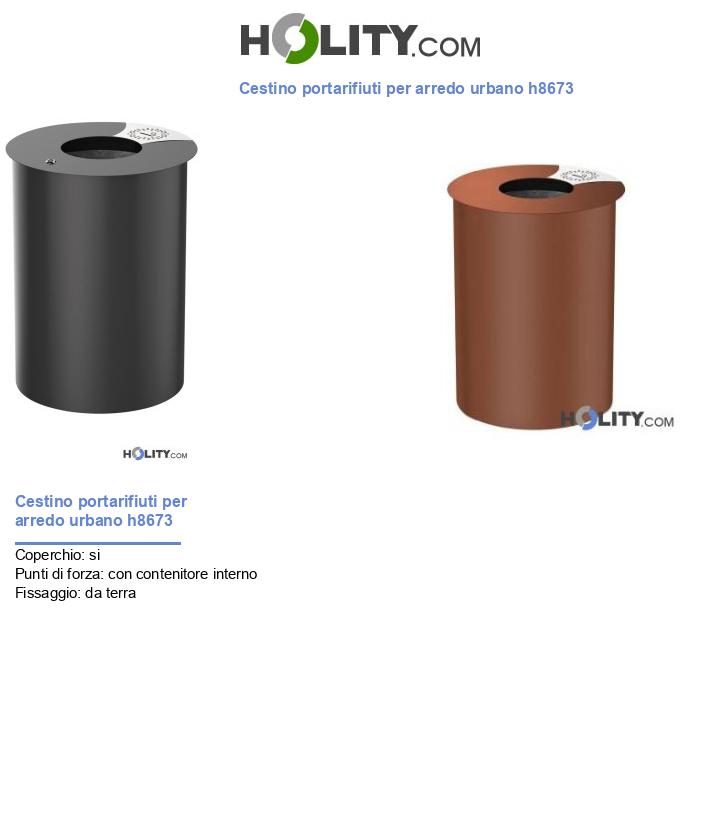 Cestino portarifiuti per arredo urbano h8673