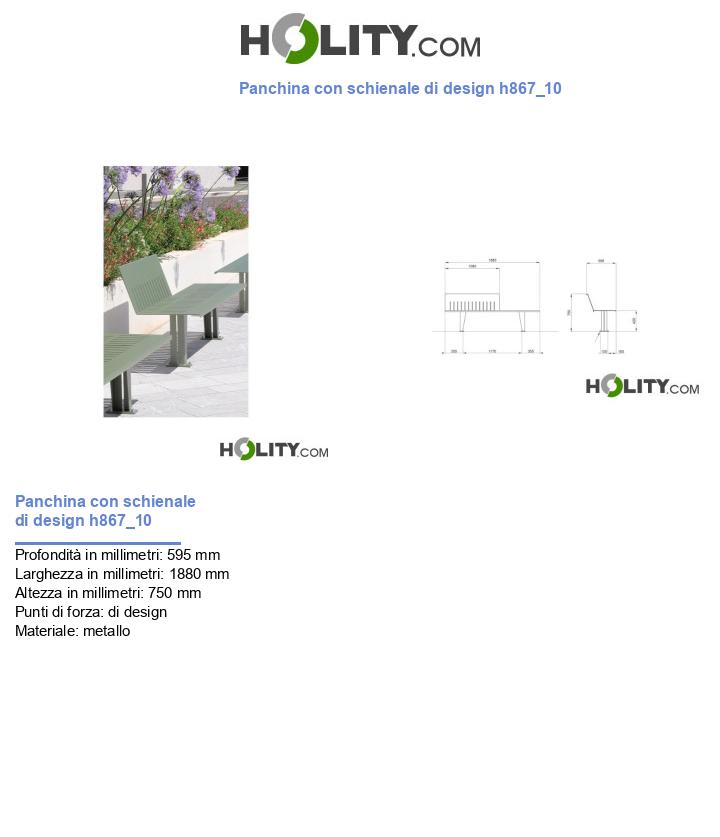 Panchina con schienale di design h867_10