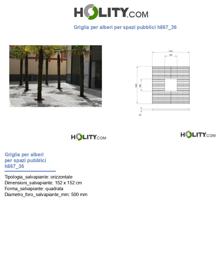 Griglia per alberi per spazi pubblici h867_36