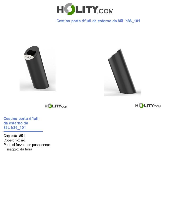 Cestino porta rifiuti da esterno da 85L h86_101