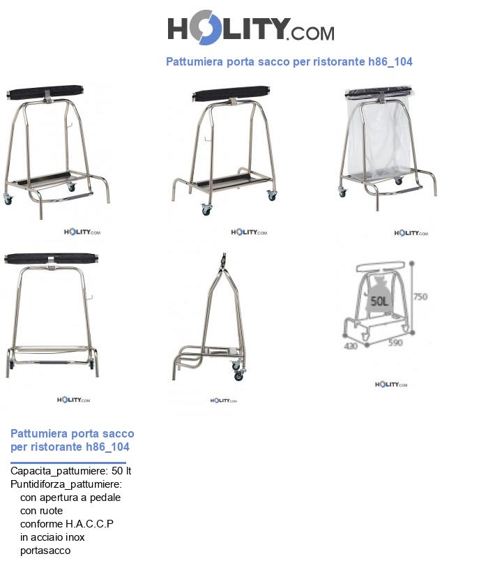 Pattumiera porta sacco per ristorante h86_104