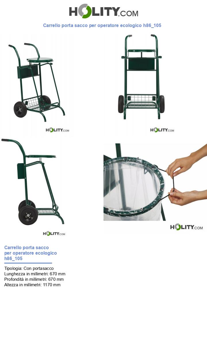Carrello porta sacco per operatore ecologico h86_105