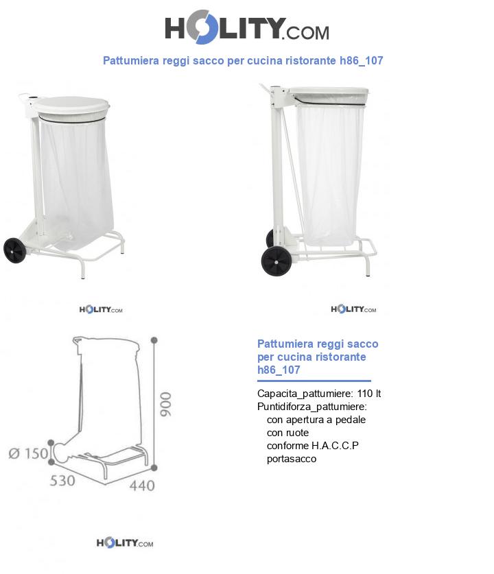 Pattumiera reggi sacco per cucina ristorante h86_107
