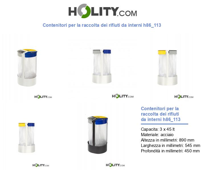 Contenitori per la raccolta dei rifiuti da interni h86_113