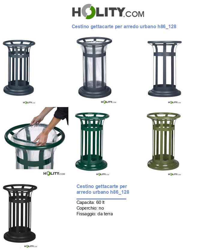 Cestino gettacarte per arredo urbano h86_128