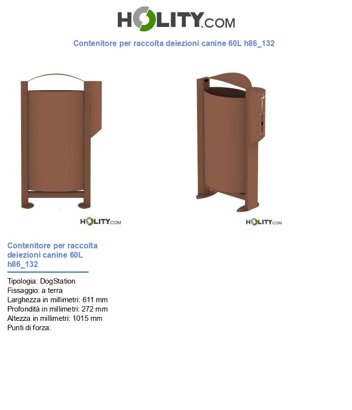 Contenitore per raccolta deiezioni canine 60L h86_132