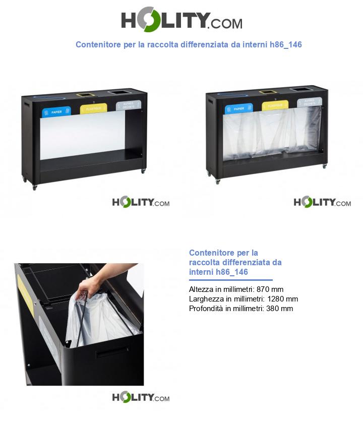 Contenitore per la raccolta differenziata da interni h86_146