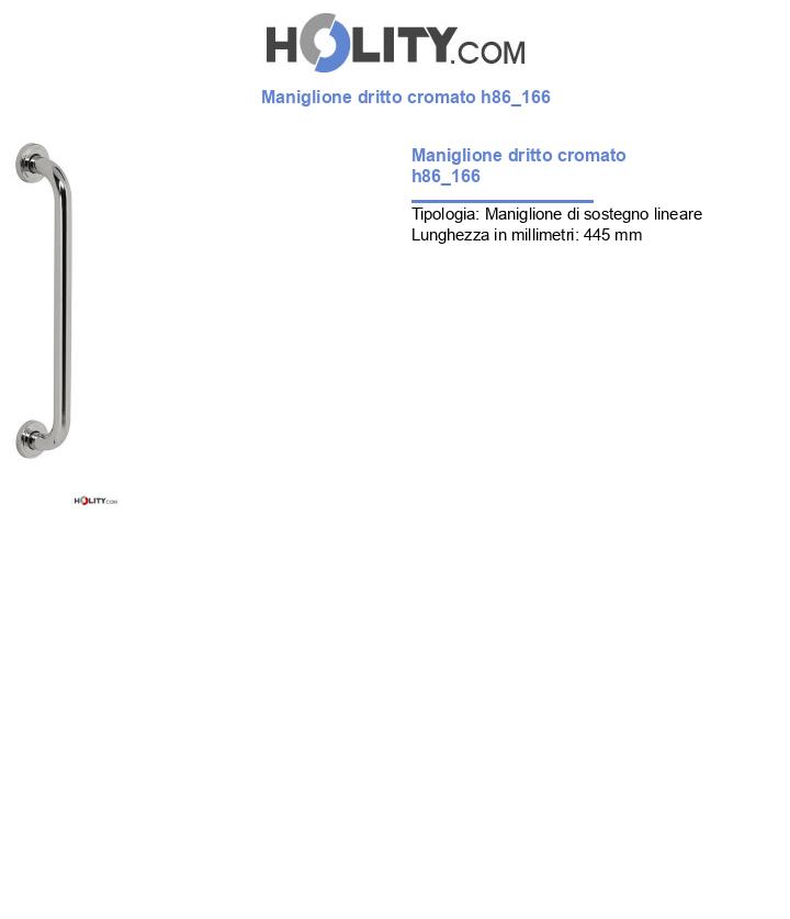 Maniglione dritto cromato h86_166