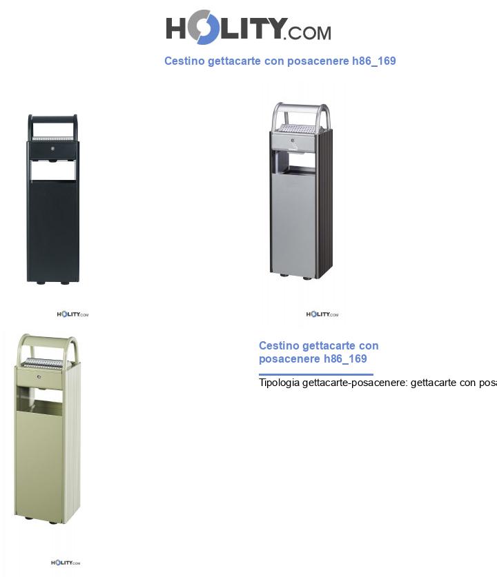 Cestino gettacarte con posacenere h86_169