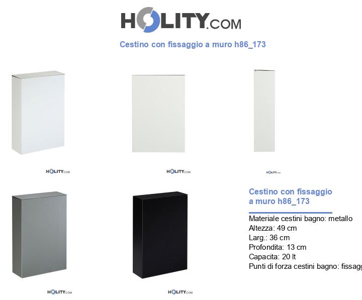 Cestino con fissaggio a muro h86_173